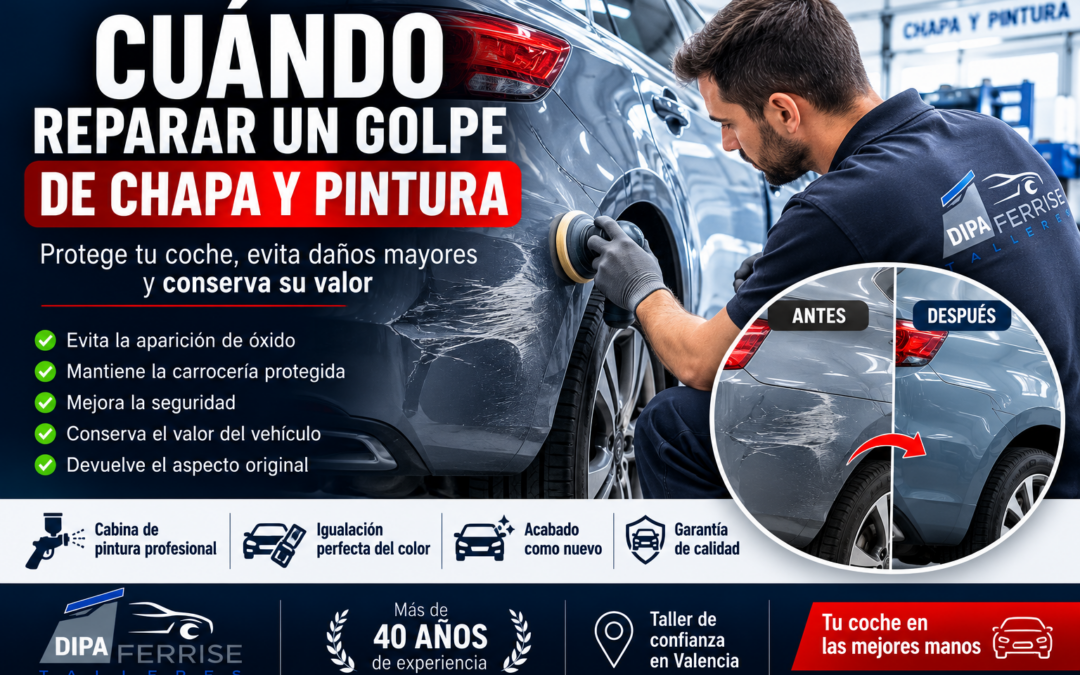 Cuándo reparar un golpe de chapa y pintura