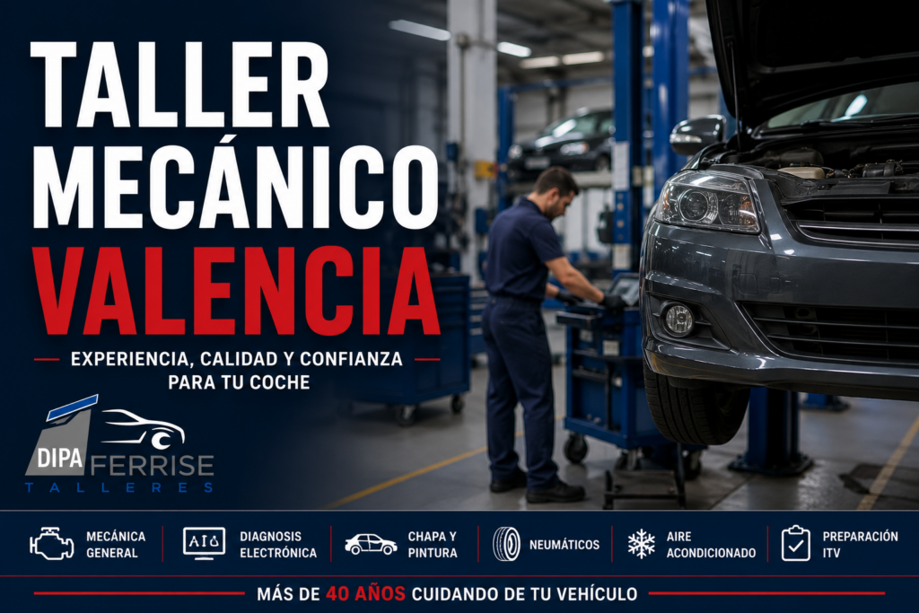 Taller mecánico en Valencia con más de 40 años de experiencia en reparación y mantenimiento de vehículos.