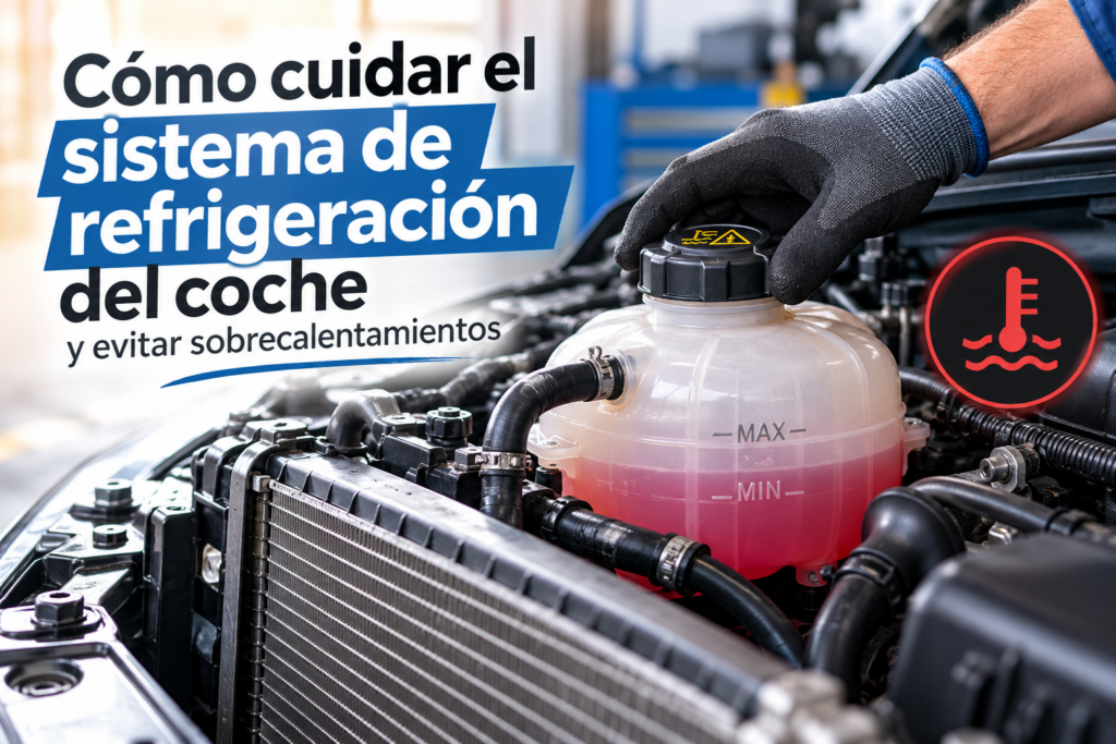 Revisión del sistema de refrigeración del coche en un taller mecánico